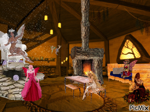 Maison d'une des princesse fée/elfe - Gratis animeret GIF
