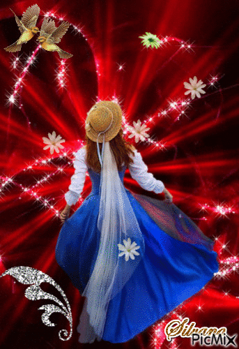 Donna con fiori - Animovaný GIF zadarmo