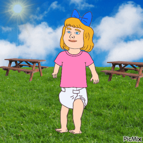 Baby in picnic area - Бесплатный анимированный гифка