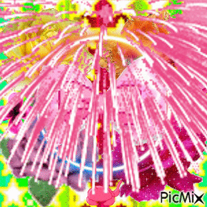 FOUR LARGE ROSES, A CIRCLE, 2 PINK BOWS, A DIAMOND,  A CROSS, AND LOTS OF PINK SPARKLES. - GIF animate gratis