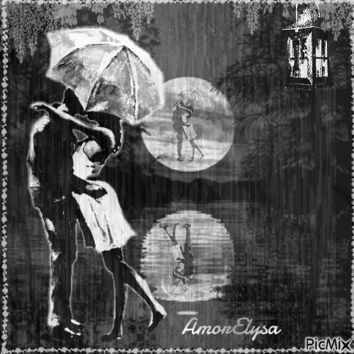 Bajo la Lluvia y la Luna yo Te Ame!! - 無料のアニメーション GIF