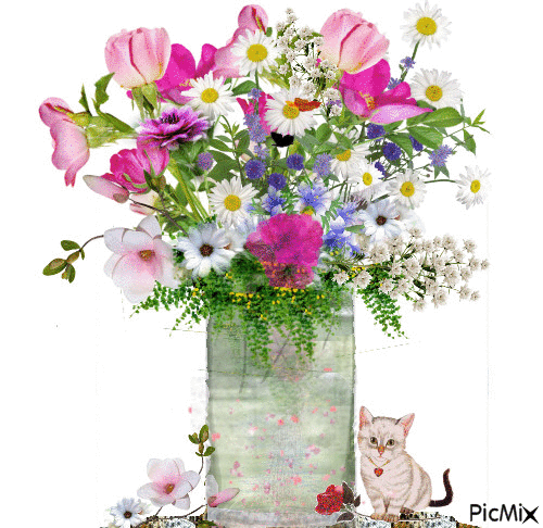 vase de fleurs - GIF animé gratuit