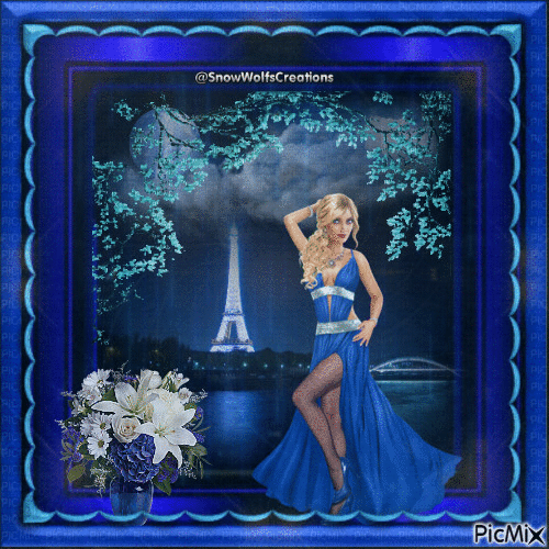 Paris In Blue - Бесплатни анимирани ГИФ