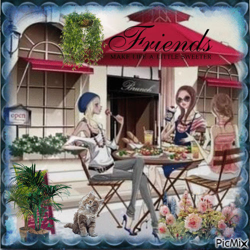 A day with my friends - GIF animado gratis