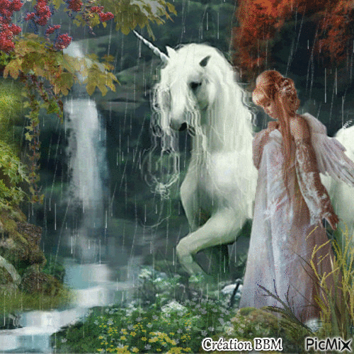 L'ange et la licorne par BBM - GIF animasi gratis