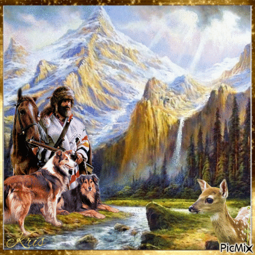 chasseur dans les montagnes 💖🌼 - Gratis animerad GIF