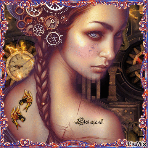 Steampunk Woman - Gratis geanimeerde GIF