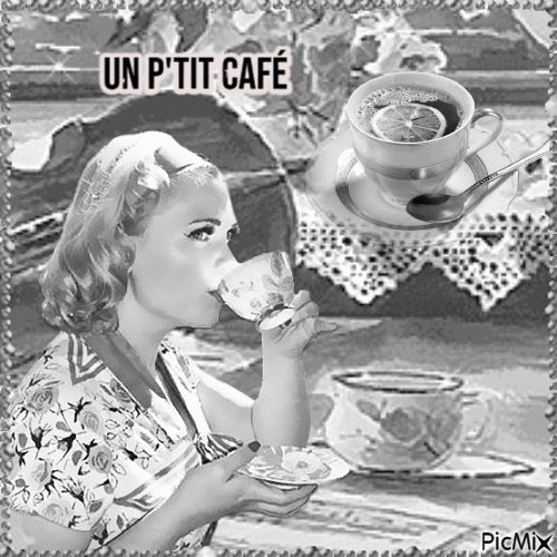 Un p'tit café - Бесплатный анимированный гифка