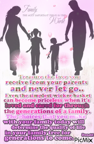 Treasure the love you receive from your parents and - GIF animé gratuit