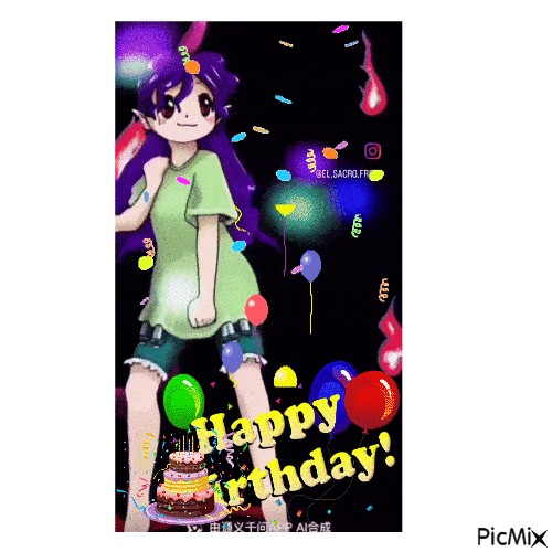 chiyari birthday - Gratis animerad GIF