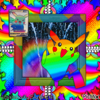 {{{Rainbow Pikachu}}} - Animovaný GIF zadarmo