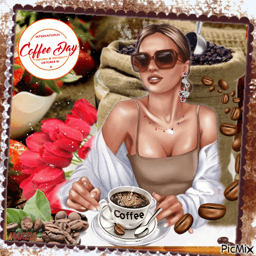 Giornata internazionale del caffè - 1 ottobre - Бесплатни анимирани ГИФ