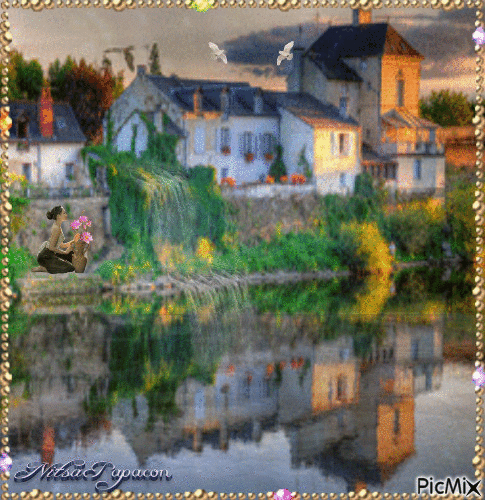 A beautiful village... - GIF animé gratuit