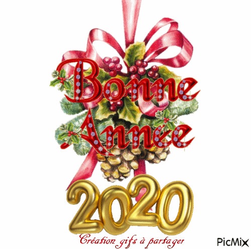 Bonne année 2020 - Бесплатный анимированный гифка
