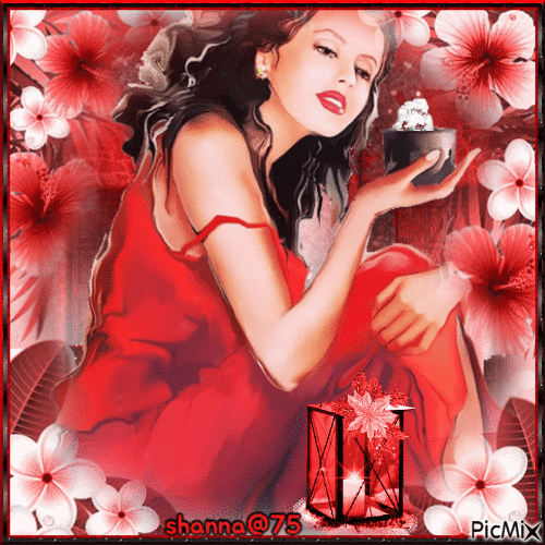 femme en rouge ♥♥ - 無料のアニメーション GIF