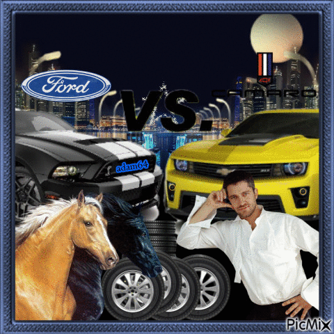 Camaro VS Mustang - GIF animado gratis