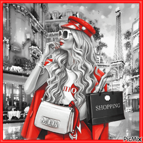 Shoppen in Paris - Gratis geanimeerde GIF