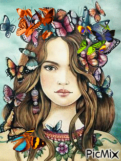 Mariposas en tu pelo - Ingyenes animált GIF