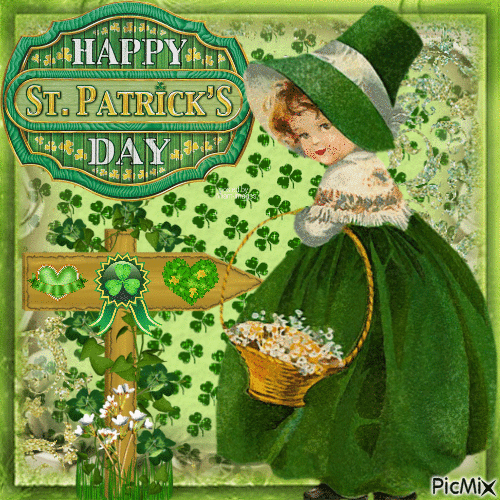 St. Patrick Vintage - Ingyenes animált GIF