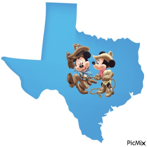 Texas Mickey and Minnie - Free PNG