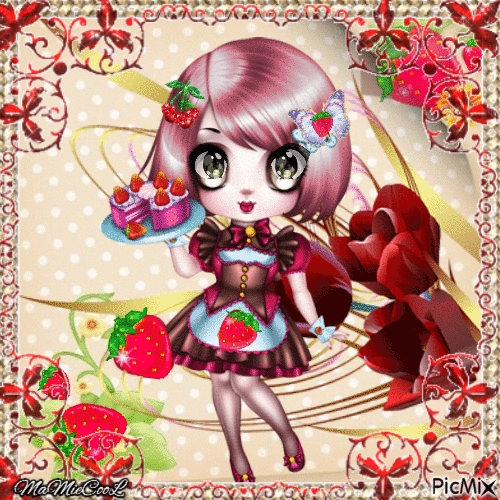 poupée fraises - Безплатен анимиран GIF