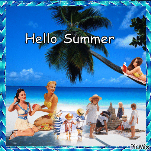 hello summer - GIF animasi gratis