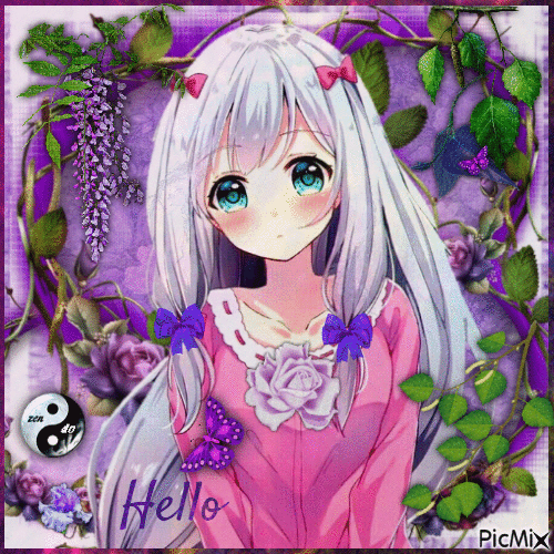 ✦  🌸 Hello 🌸 - Gratis animerad GIF