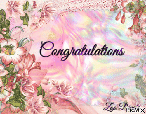 Congratulations Pink - GIF animate gratis