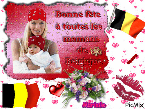 bonne fêtes à toutes les mamans de Belgique - Gratis animerad GIF