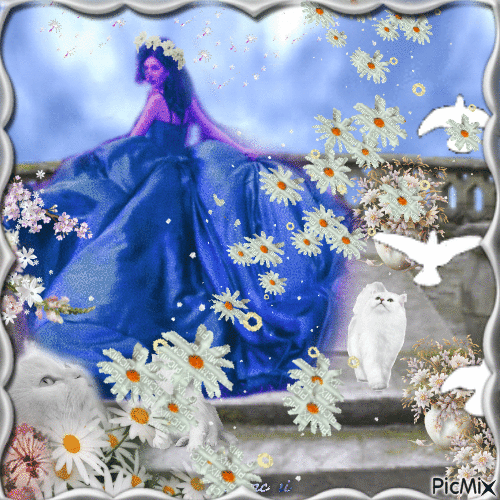 Woman in blue - Darmowy animowany GIF