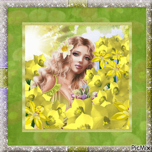 Spring in yellow - GIF animé gratuit