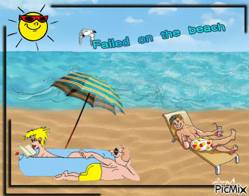 Failed on the beach:-) - GIF เคลื่อนไหวฟรี