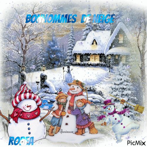 Bonhommes de neige - Δωρεάν κινούμενο GIF