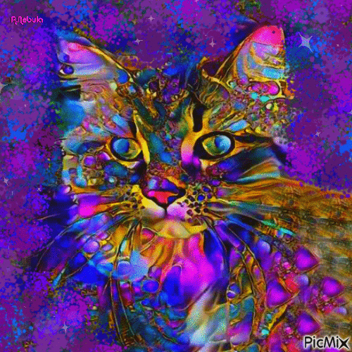 Purple fantasy cat/contest - GIF animasi gratis