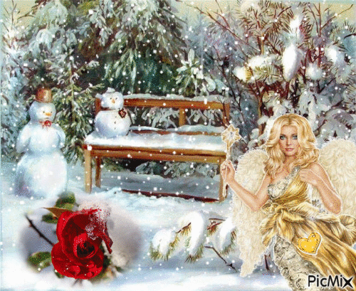 andělské sněžení - Ingyenes animált GIF