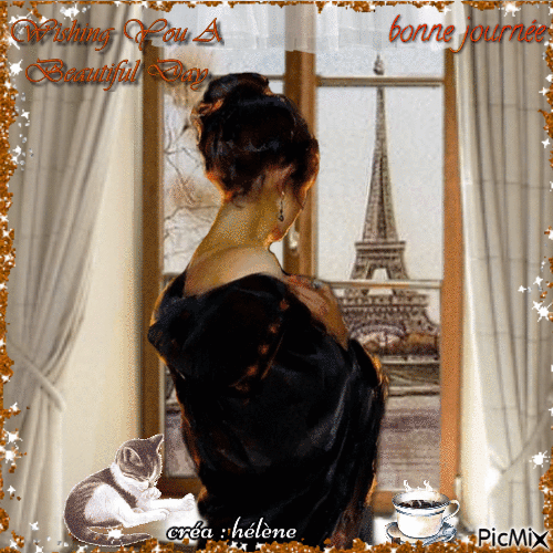 Lylie la  brune _ avec vue sur Paris - GIF animado gratis