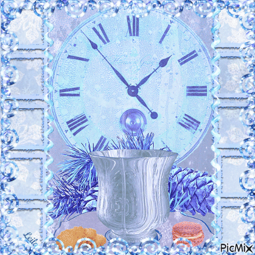 Coffee Time. Blue. Winter - GIF animasi gratis