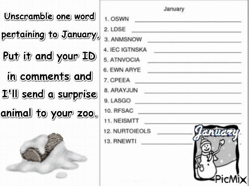 January word puzzle - Free animated GIF