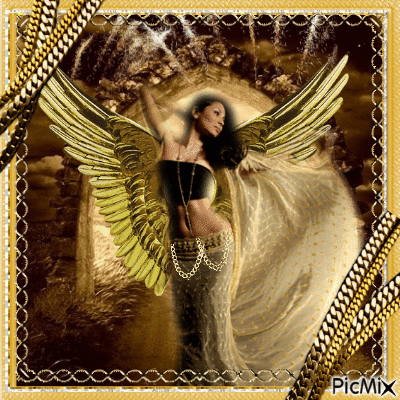 gold angel - Бесплатный анимированный гифка