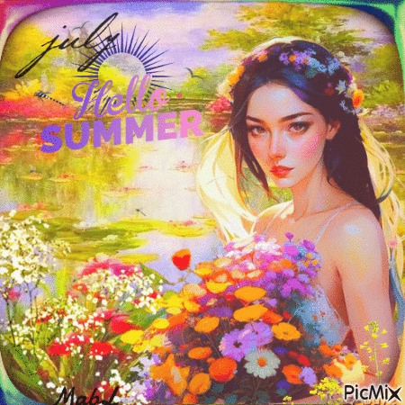 Hello Summer - GIF animado grátis