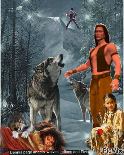 DENNIS PAGE ANGELS WOLVES INDIANS AND ELVIS - Безплатен анимиран GIF