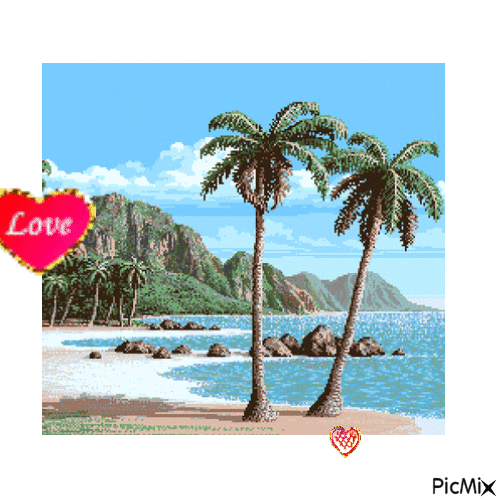 love plage - GIF animado gratis