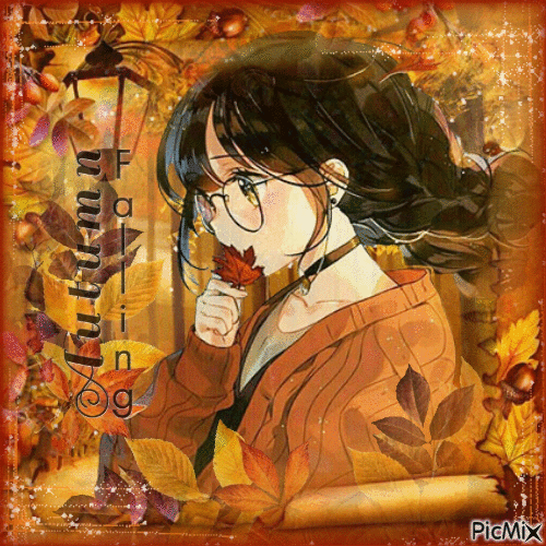 Anime autumn - Animovaný GIF zadarmo