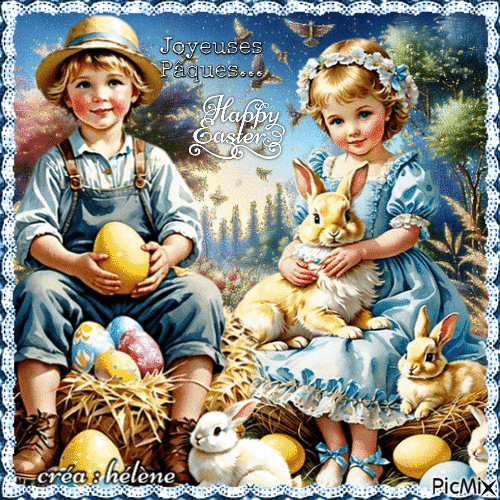 Joyeuses Pâques / Happy Easter - Δωρεάν κινούμενο GIF