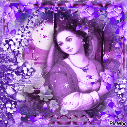 Lady in purple - Gratis animerad GIF