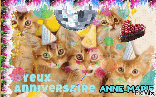 Joyeux ANNIVERSAIRE Anne-Marie - Bezmaksas animēts GIF