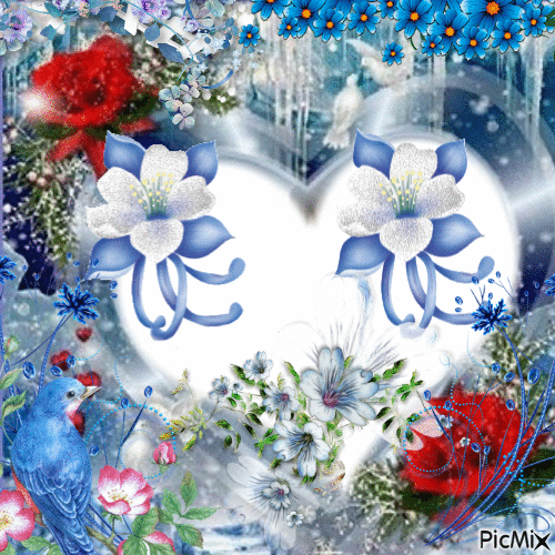 Fleurs D'hiver💙💙 - Free animated GIF