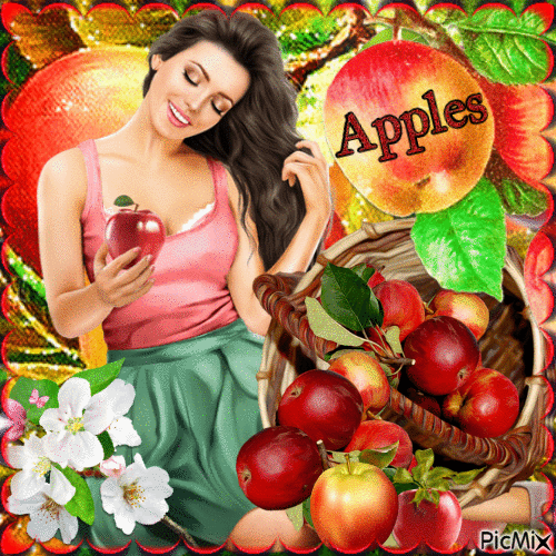Les pommes. - GIF animado gratis