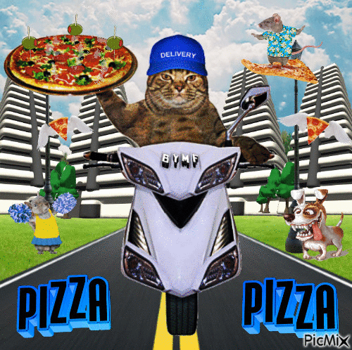 Tutti pazzi per la pizza - GIF animate gratis