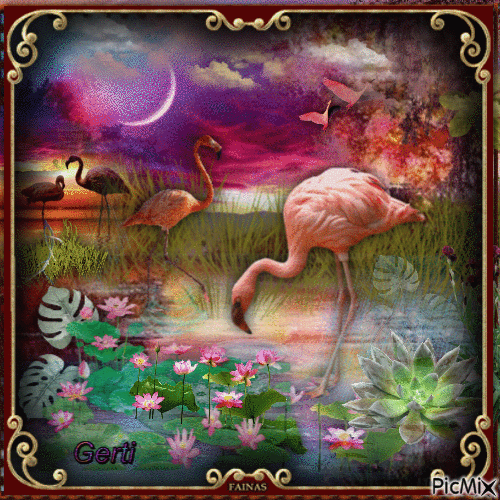 Flamingo bay - Bezmaksas animēts GIF